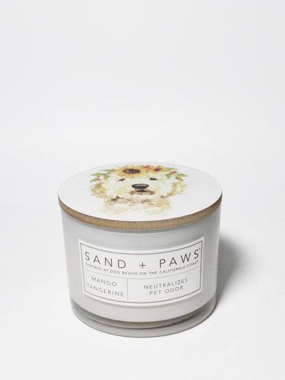 Sand + Paws Mango Tangerine 12 oz scented candle