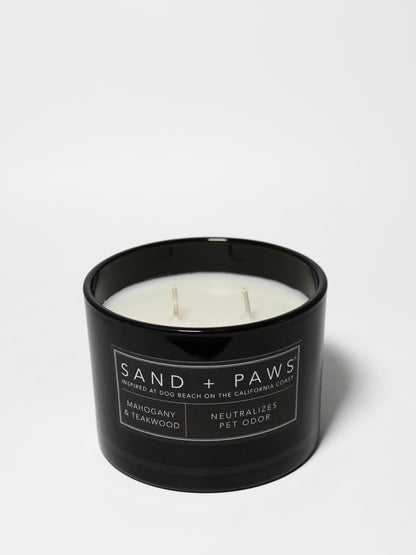 Sand + Paws Mahogany & Teakwood 12 oz scented candle
