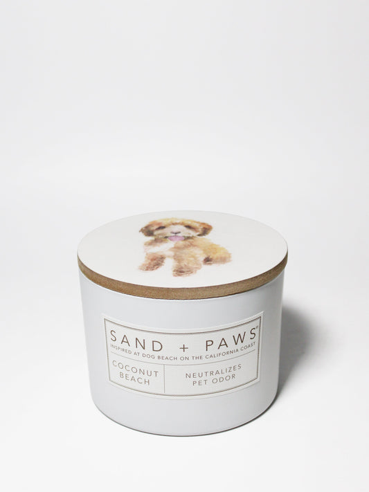 Sand + Paws Coconut Beach 12 oz scented candle