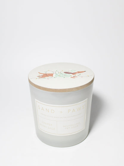 Sand + Paws Juniper Berry Sage 21 oz scented candle